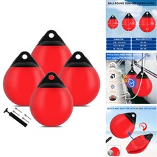 VEITHI 4 Pack 11.4 x 14 In Boat Buoy Balls Anchor Buoy Float Round Boat Fenders
