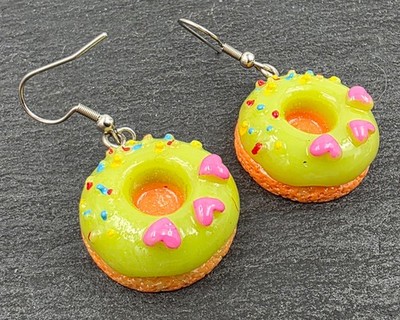 Ohrringe Ohrhänger Handmade Donut Kuchen  Kitsch Kawaii Damen Kinder