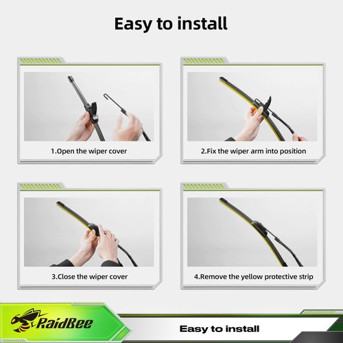 Silicone Windshield Wiper Blades 26" & 16" for Honda, Toyota, Hyundai & More - Picture 6 of 8