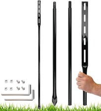 2 PCS Metal Stakes For Yard Signs 54 Inch Heavy Duty Posts Hardware Black