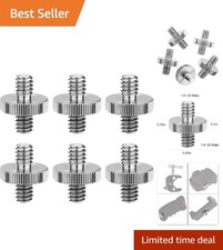 6 Pack Stainless Steel Tripod Screw Adapter - 1/4"-20 Male Thread