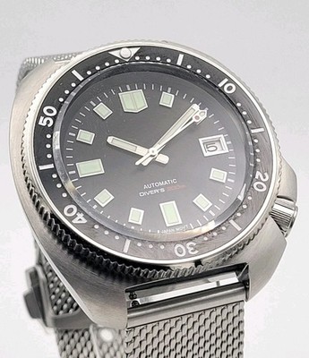Herren Custom Automatik ''Willard'' Turtle schwarz Taucheruhr Japan NH35 SEIKO TMI.