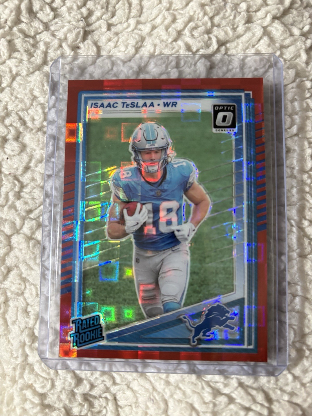 2025  Donruss - Rated Rookie Isaac Teslaa #338 Optic Preview Red Pandora Prizm 