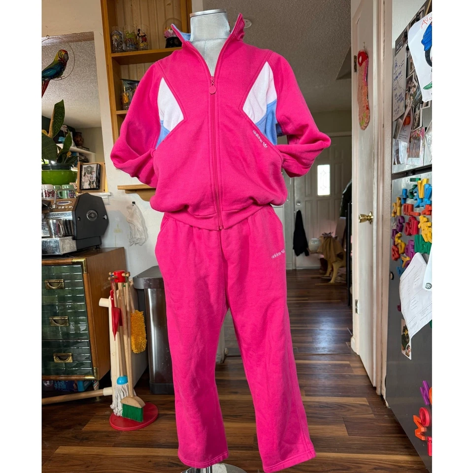 Adidas Grail Vintage 80s Pink Tracksuit Rare Colorblock M Retro Barbie - Image 2 of 4