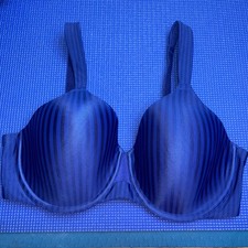 Playtex Secrets Perfectly Smooth Underwire Bra Style 4747 Navy Blue Stripe 36D