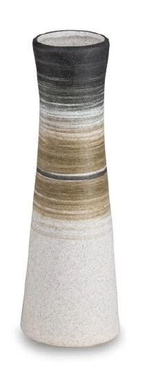 formano Vase 10x30cm aus matter Keramik mit Streifen-Dekor 730213