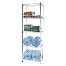 5-Tier Metal Storage Rack Metal Wire Shelving Unit Adjustable Shelves Kitchen