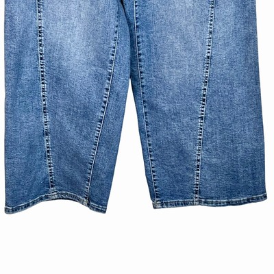DKNY Damen Jeans – Straight Wide Leg Schnitt Mit Kick Flare Saum, Lässig-cropped, Bequemer Denim Für Stylische Outfits
