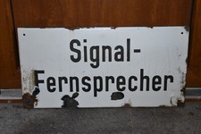 Altes Emailschild 40/50er Jahre Reichsbahn,Signal-Fernsprecher,Eisenbahn,Orig.