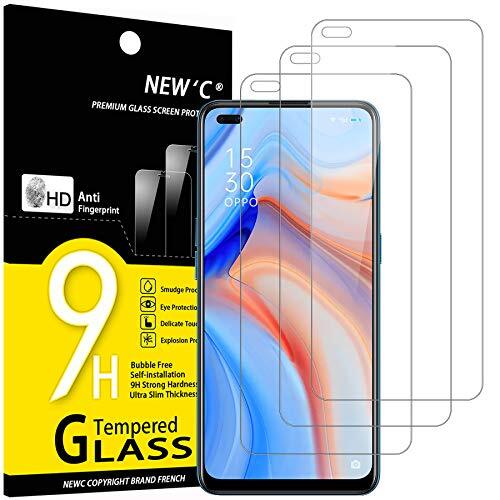 NEW'C 3 Pezzi, Vetro Temperato per Oppo Reno 4, [Non per Reno 4Z] (N0u)