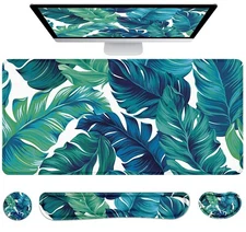 LATEEFAH Large Mouse Pad and Keyboard Wrist Rest, Desk Pad for Keyboard and M...