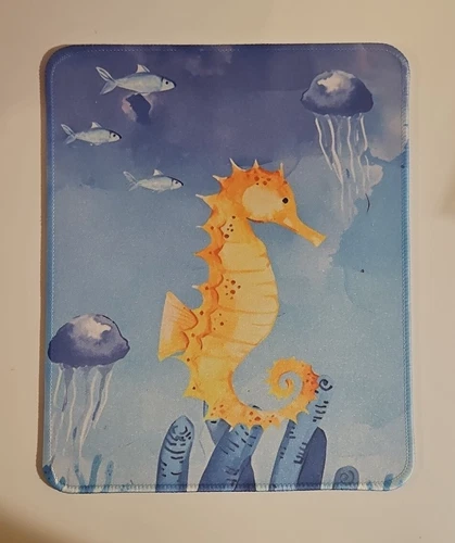 COLORFUL SEAL SEAHORSE UNDERWATER THEME MOUSE PAD NON-SLIP Mat 8.25"x10.25"