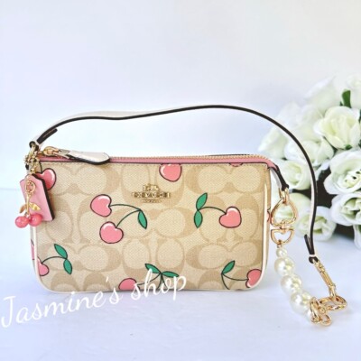 NWT coach Nolita 19 In Signature Canvas With Heart Cherry Print