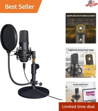 192kHz/24bit USB Microphone Kit with Adjustable Stand for Streaming Podcasting