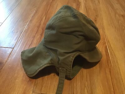 Vintage U.S. Navy Deck Hat Cap Chin Strap WWII 40s USN Wool Pilot 