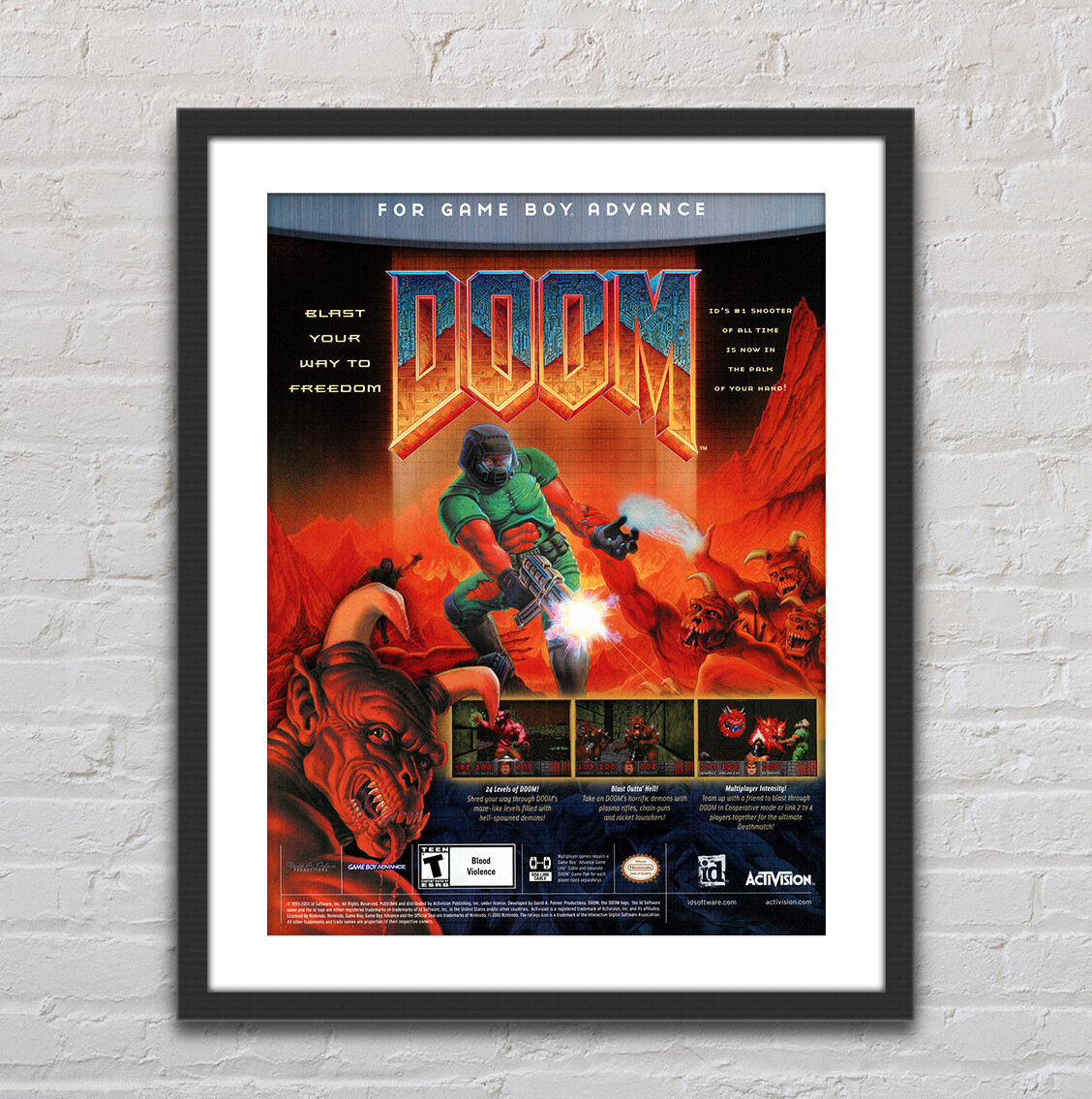 Doom Nintendo Game Boy Advance GBA Glossy Poster Print 18" x 24" G0237 |  eBay