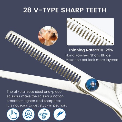 Professional 6 in 1 Dog Grooming Scissors Kit, 4CR Stainless Steel Sharp & Study - Picture 5 of 8