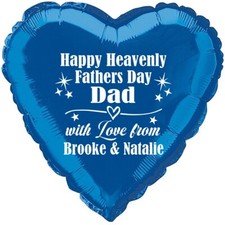 Heavenly Fathers Day BALLOON PERSONALISED  Memorial tribute  Dad Grandad etc