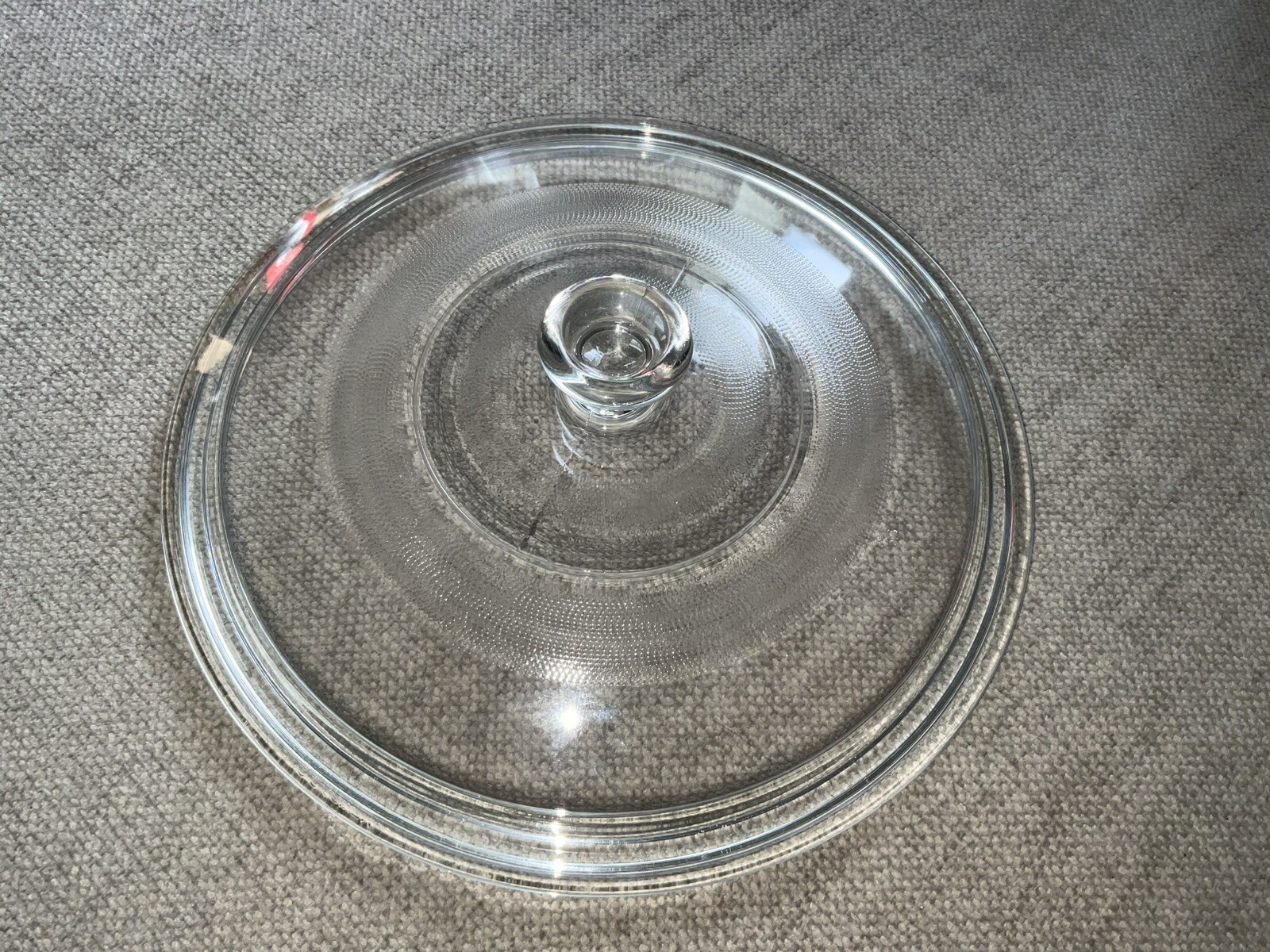 Casserole Lid 9.5” Diameter Made In Mexico Clear Glass Lid See Pics