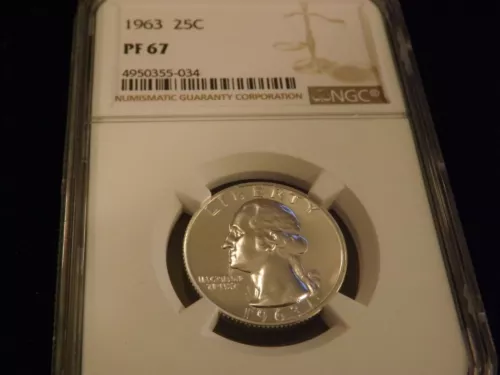 1963    25C      Washington Quarter        NGC   PF  67 