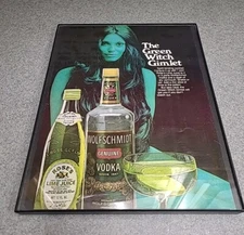 Wolfschmidt Vodka Green Witch Gimlet 1973 Print Ad Framed 8.5x11 Wall Art 