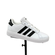 adidas Grand Court 2 Youth Boy's/Girl's Sneakers Size 1.5 White/Black Lace up