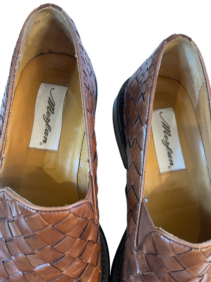 MEZLAN Sonoma Brown Woven Leather Loafers Slip on Shoes Men\'s 10M Made in Spain Mezlan Mens Brown Leather Woven Sonoma Slip On Loafer Shoes  main image 3