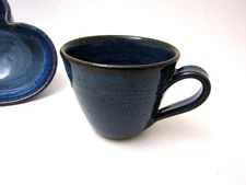 Vernon Owen JUGTOWN WARE Blue Coffee Cup Mug Bowl from North Carolina Pottery