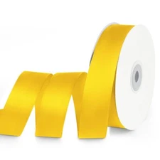 1" x 50 Yards Satin Ribbon - Yellow Silk Ribbon with Spool - Ideal for Gift W...