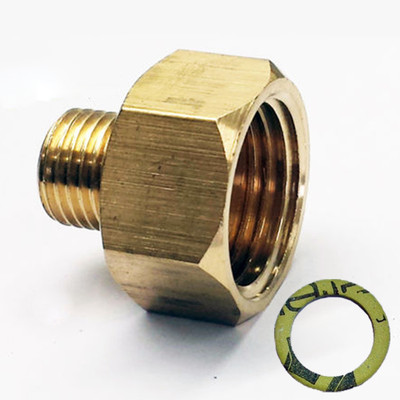 Übergang 1/2''R x 1/4''lks LPG Gas Adapter Kupfer f. Gaskocher Gasschlauch Gasherd