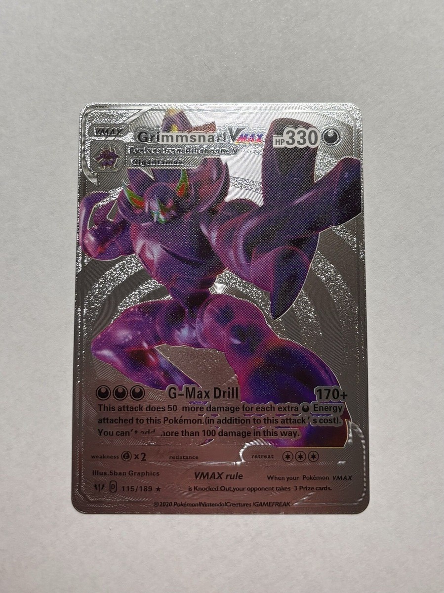 Pokemon Grimmsnarl VMAX 330HP Silver Foil Card 115/189 NM | eBay