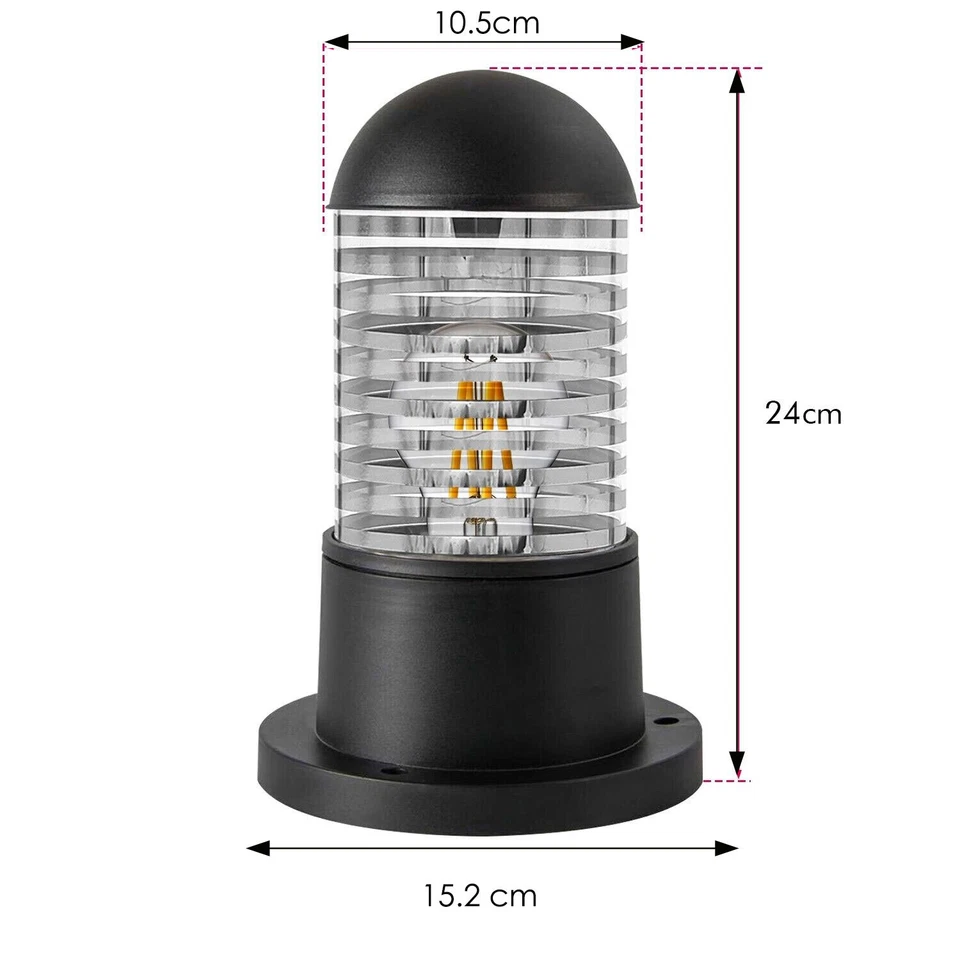 Outdoor Waterproof LED Pillar Light Garden Bollard Driveway Lamp Post Lighting - Image 3 of 4