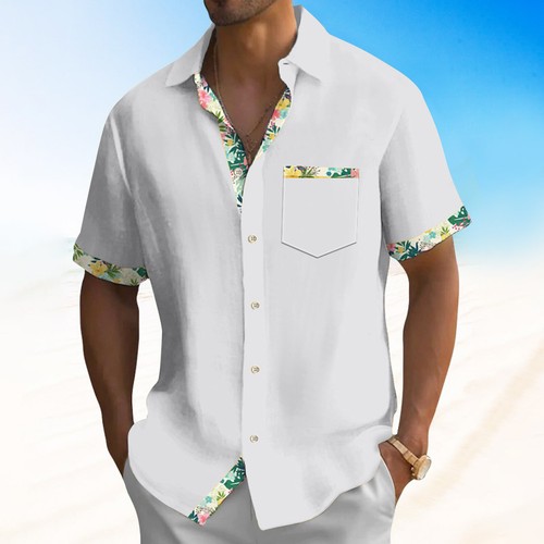 Men's Hawaiian Shirt, Vintage Short Sleeve Button Down Bowling Beach Shirts W - Picture 37 of 42