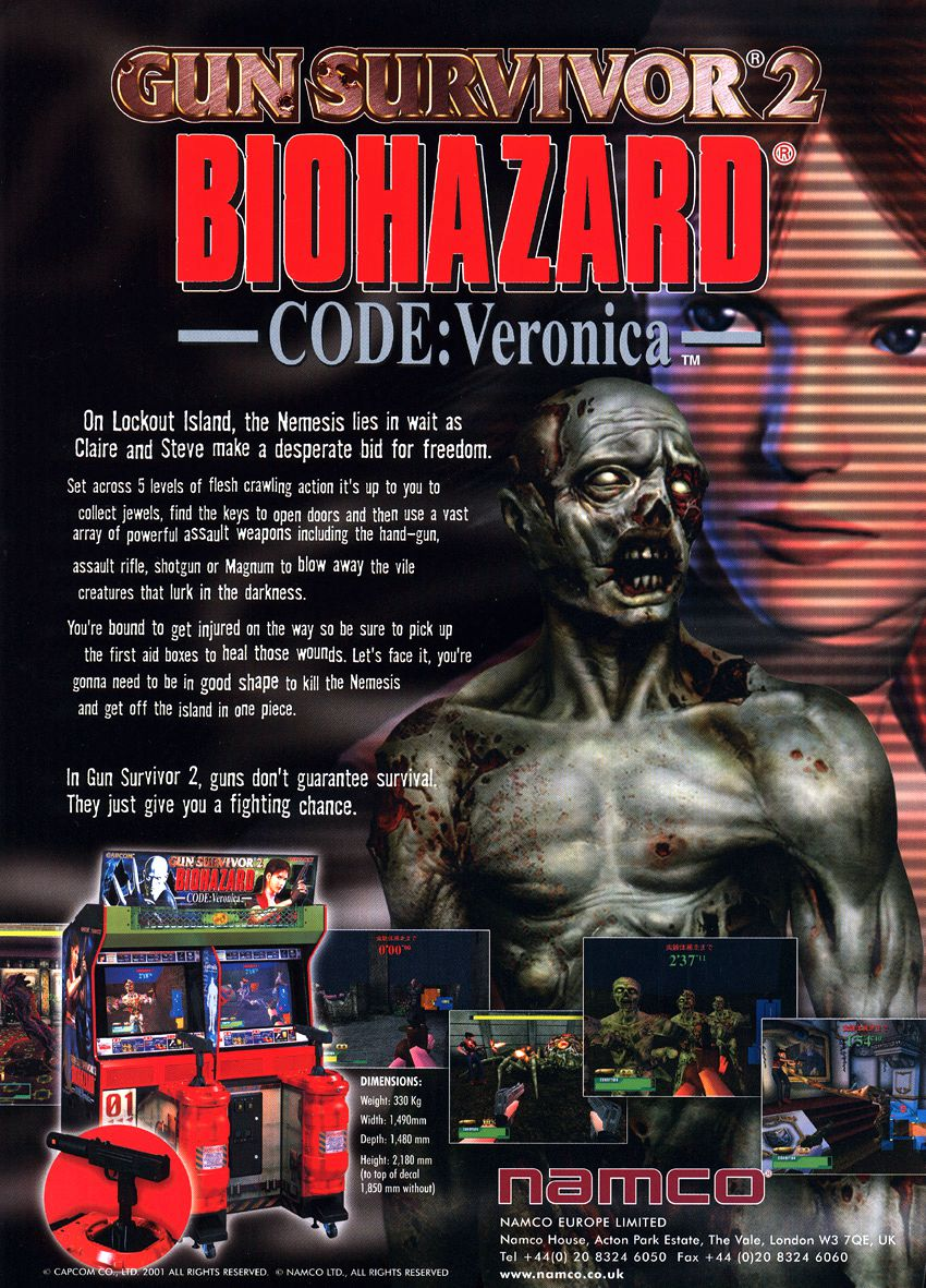 Gun Survivor 2 Biohazard Code Veronica Arcade Glossy Promo Poster 