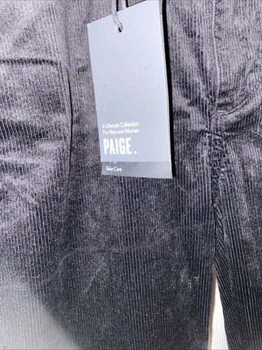 Paige Hoxton Black Women 28 Corduroy Pants NWT Ultra Skinny - Picture 2 of 9