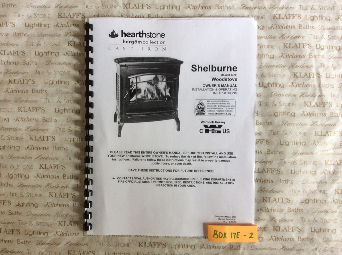 Hearthstone Homestead 8370 Shelburne Wood stove Operation Owner,s Parts  manual | eBay