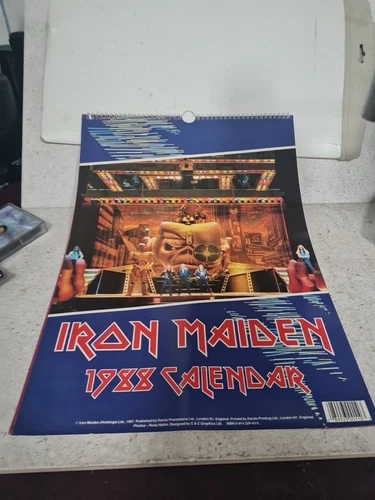 Calendrier ancien IRON MAIDEN OFFICIEL 1988, Steve Harris, veuillez lire 