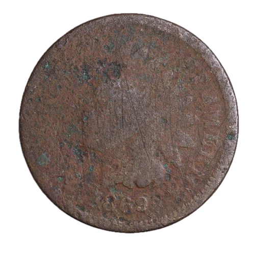 1869 FULL DATE Indian Head Cent Penny CULL / AG / HOLE FILLER
