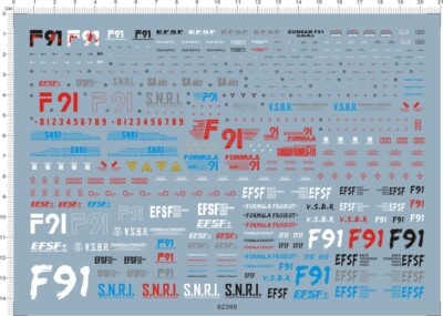 Detail Up MG 1/100 Scale F91 GDM Model Kit Water Slide Decal 62399