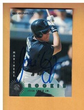 JOSE CRUZ JR. AUTOGRAPHED 1997 Donruss Rookie BASEBALL CARD SIGNED SEATTLE MARIN