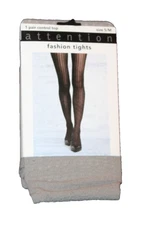 Attention Women's Gray Control Top Textured Fashion Tights - Plus & Regular Size