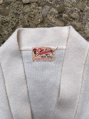 1950's/1960's Stadium Shaker Sweater Varsity Knit Cardigan Sweater
