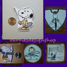 Peanuts Snoopy Iron On Patches-Archery, Cyling, Gymnastics, Fencing & Volleyball