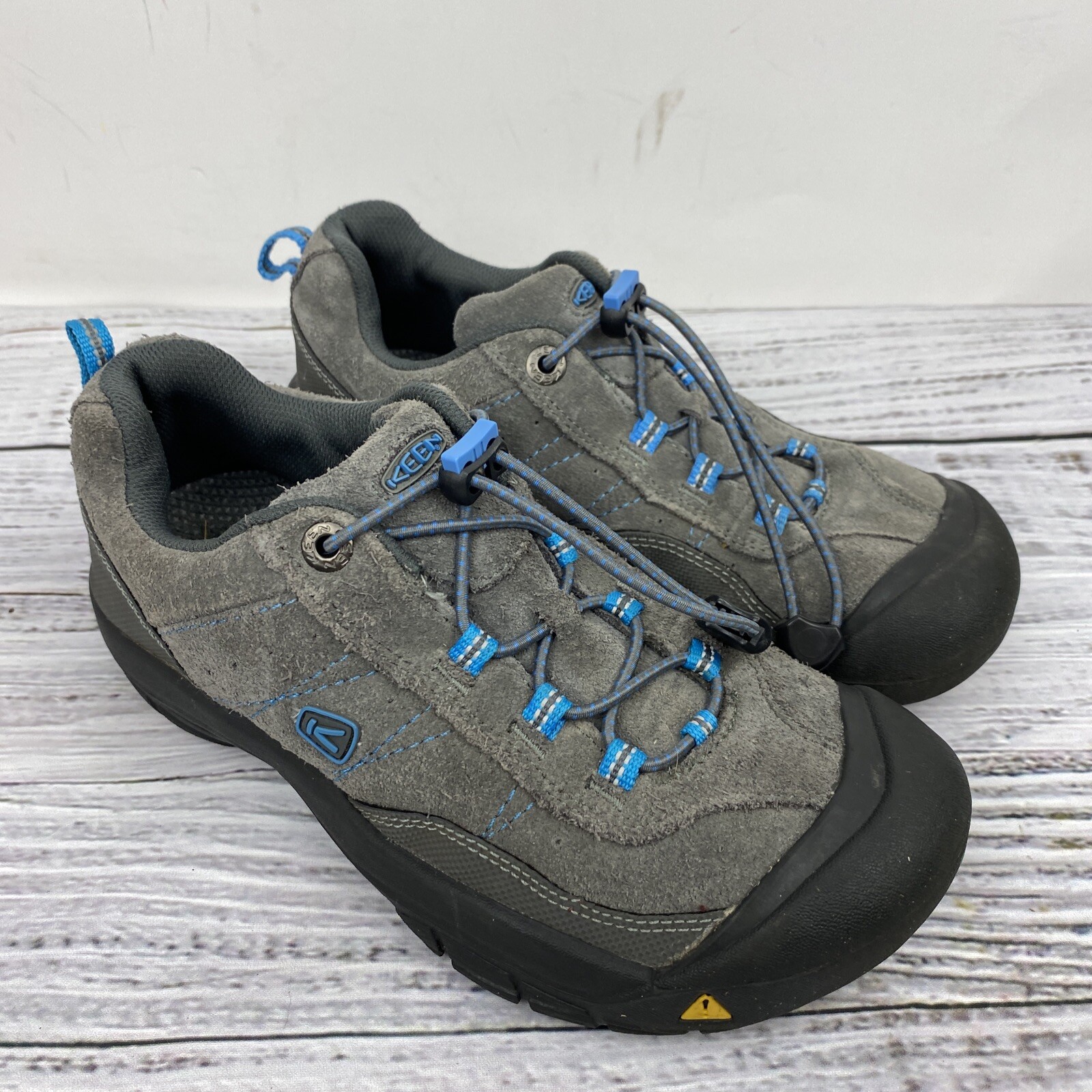 KEEN Scarpe da trekking da trekking blu pelle scamosciata modello IR 0708 da uomo taglia 5 suola senza marca