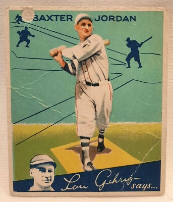rare original 1934 v354 world wide gum vintage baseball card #75 baxter jordan ebay rare original 1934 v354