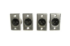 Switchcraft D3M XLR 3 Pin Male Panel Mt Connector, Set of 4 - NOS, Free Shipping