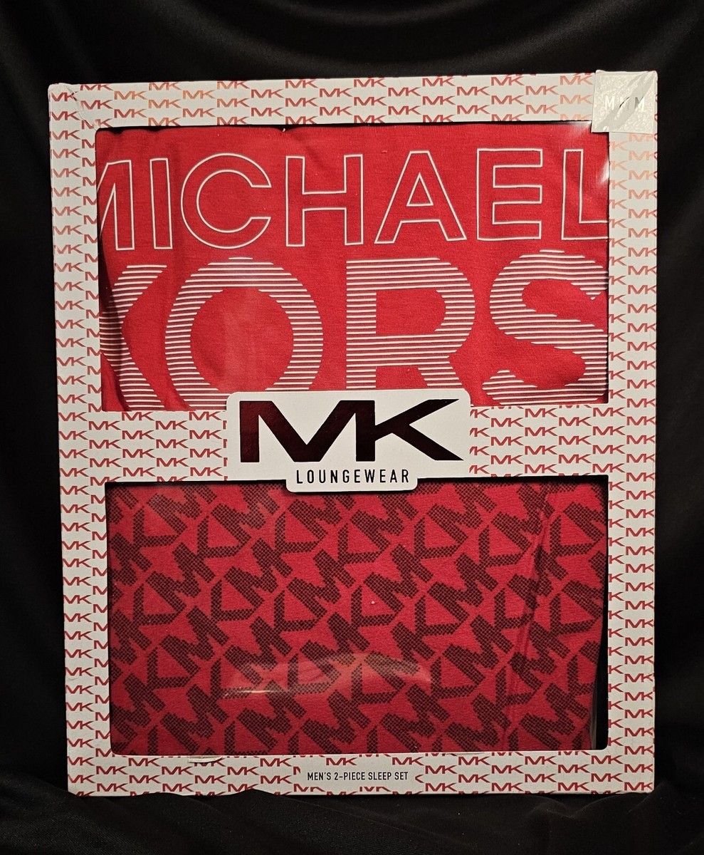 Michael Kors 2Pc Sleep Set M Red Long Sleeve Crew Top