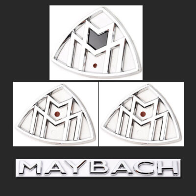 4pc for Maybach Set Fender Side Rear Trunk Silver Badge AMG For Mercedes S Class