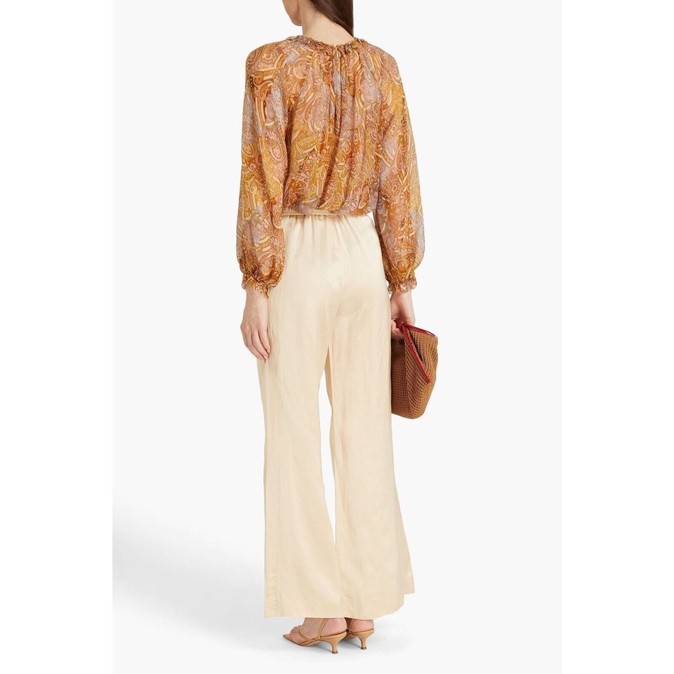 ZIMMERMANN Laceup paisleyprint silkcrepon blouse eBay