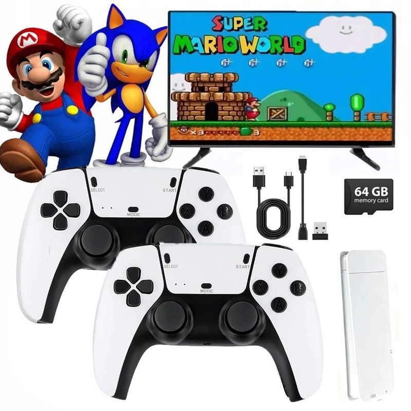 Video Game Console Retro 20000+ Games TV Stick 4K HDMI 2Wireless Controller 64GB